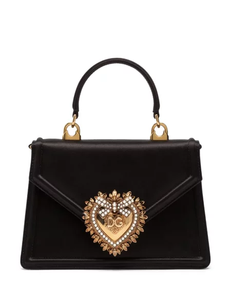 Сатенена шопинг чанта Dolce & Gabbana черно