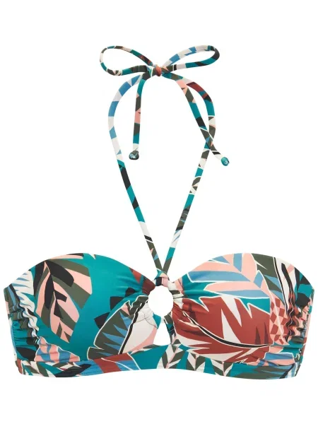 BUFFALO Sutien costum de baie albastru aqua / roz / roșu burgundy negru