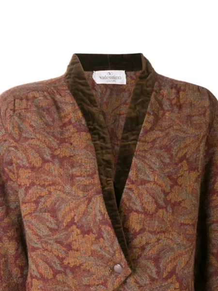 Květinová zkrácená bunda Valentino Garavani Pre-owned hnědá