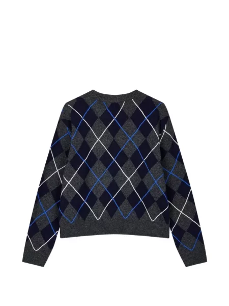 Pulover Tomboy cu model argyle gri