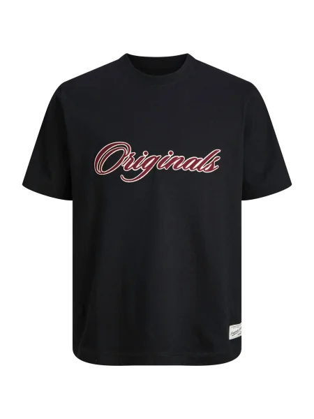 JACK & JONES Tricou JORNANTUCKET roșu vin / negru alb