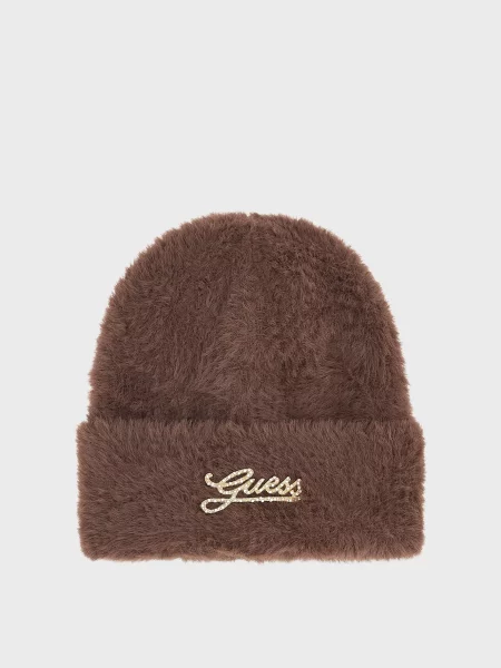 Трикотажна шапка Guess коричнева