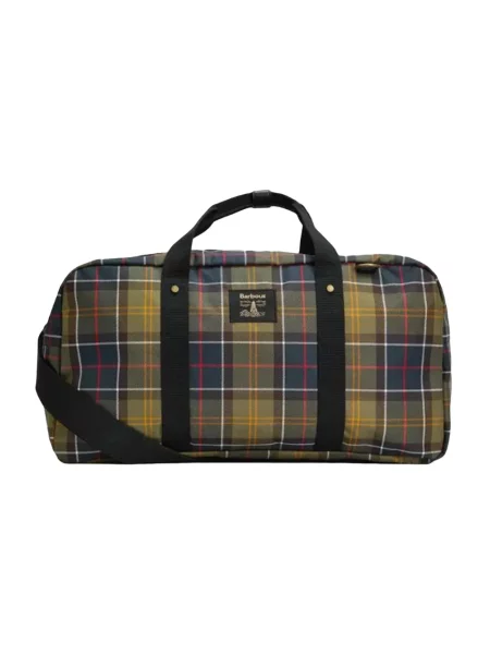 Torba Barbour w kratę z nadrukiem zielona