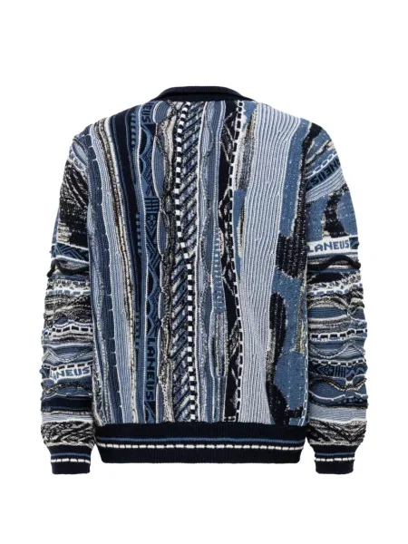 Cardigan Laneus tricotate albastru