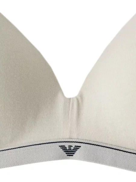 Сутиен с триъгълни чашки Emporio Armani от джърси с автограф