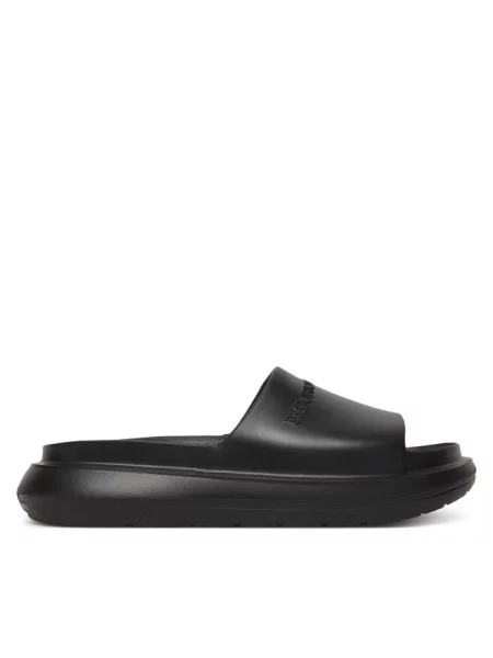 Emporio Armani Obuwie Mężczyzna 45 EU Klapki Monobloc z Logo czarny