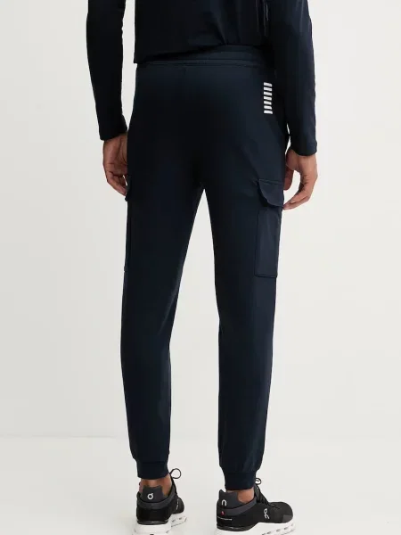 Spodnie cargo Ea7 Emporio Armani niebieskie
