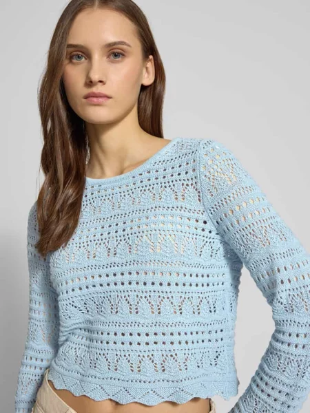 Krótszy sweter dzianinowy z mieszanki bawełny model ELKE' Only