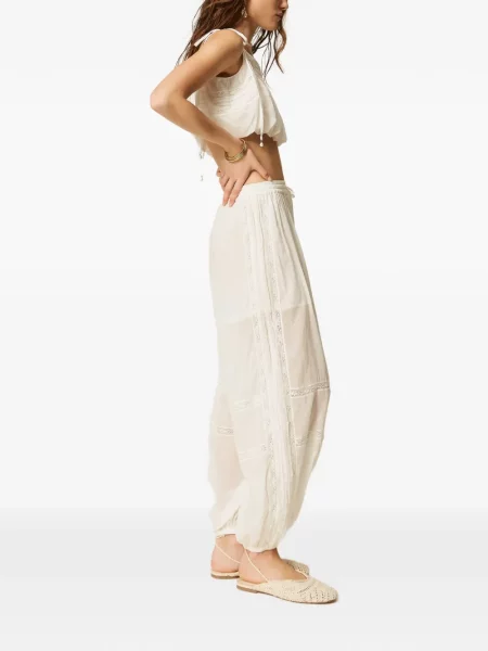 Pantaloni Twinset din dantelă alb