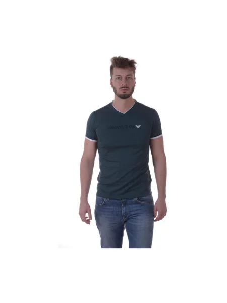 Koszulka Armani Jeans z nadrukiem casual zielona