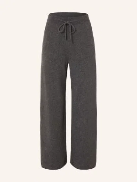 Max Mara Pletené Kalhoty Fiabe Z Kašmíru tmavě šedá