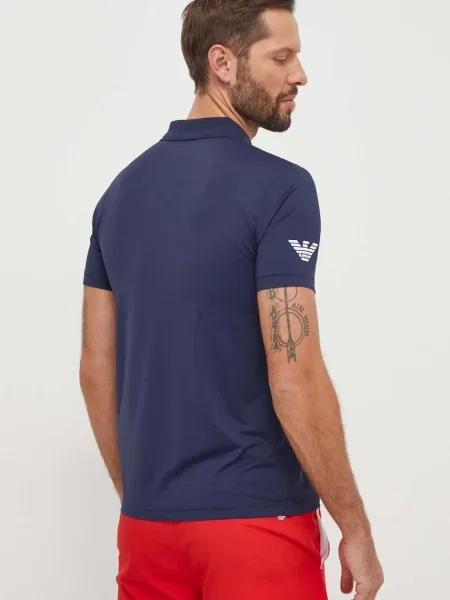Поло Emporio Armani з принтом синій