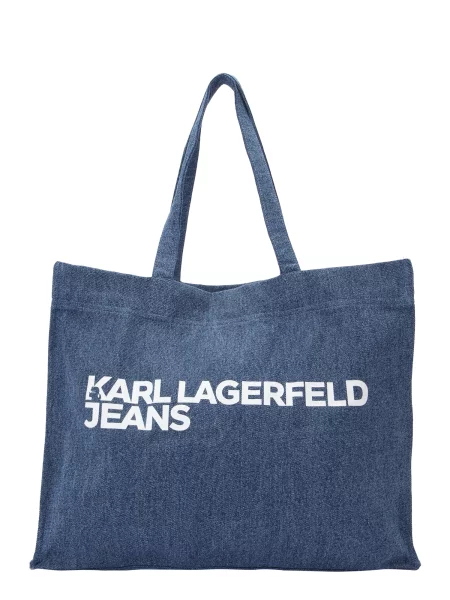KARL LAGERFELD JEANS Shopper / biela modrá