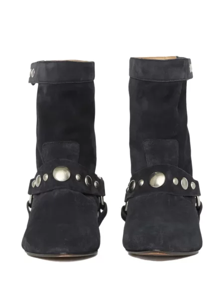 Botine Isabel Marant din piele cu tepi negru