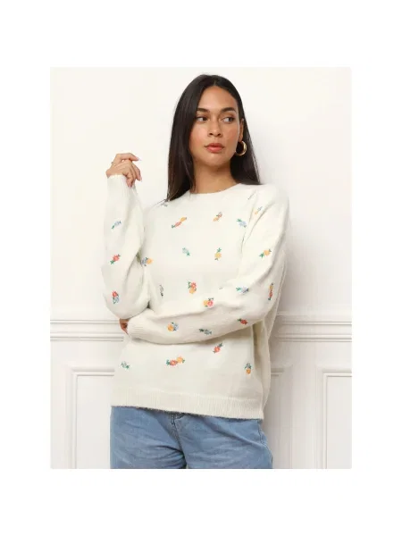 Pulover La Modeuse alb