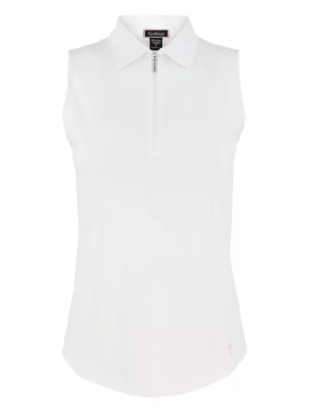 Polo Golftini fără mâneci alb
