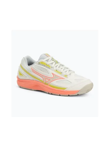 Тенісні туфлі Mizuno Break Shot 4 AC сніжно-білий/неонове полум'я/сірий привид білі
