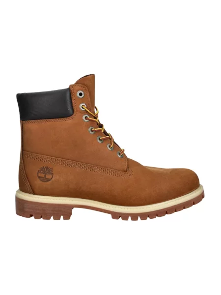 Botki Timberland sznurowane koronkowe brązowe
