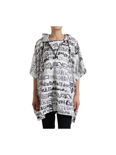 Bluza z kapturem Dolce And Gabbana z kapturem z nadrukiem biała