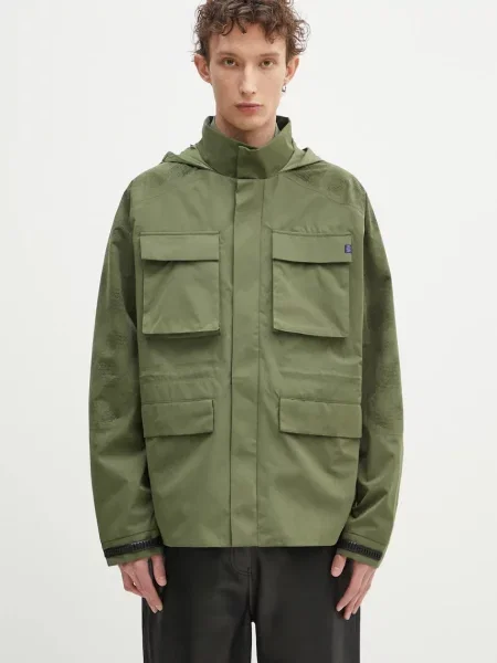Alpha Industries geaca Laser Cut Field Coat de tranzitie oversize verde