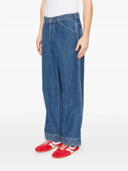 Kalhoty Bode s výšivkou modré