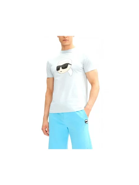 Koszulka Karl Lagerfeld z logo niebieska