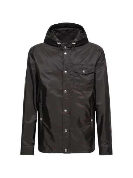 Geacă Moncler cu glugă negru