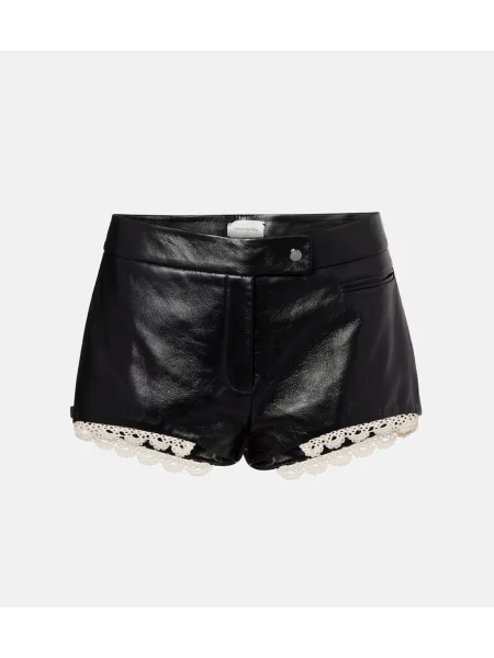 Pantaloni scurți Magda Butrym din piele negru