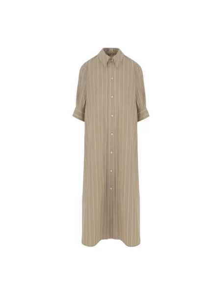 Długa sukienka maxi Jil Sander garniturowa beżowa