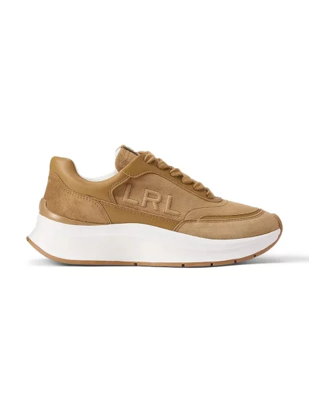 Lauren Ralph Lauren Franky sneakers pentru femei din piele întoarsă maro
