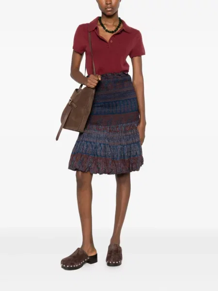 Fustă midi Antik Batik până la genunchi maro