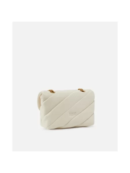 Mała mały torebka skórzana Pinko skórzana biała