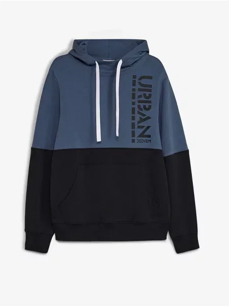Bluza z kapturem z czystej bawełny organicznej czarna