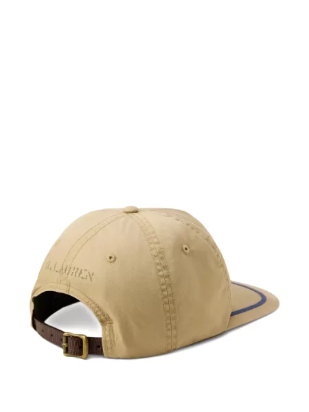 Șapcă Polo Ralph Lauren cu decolteu în V cu autograf în carouri albastru