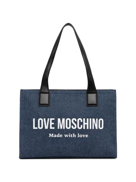 Чанта Love Moschino с принт синьо