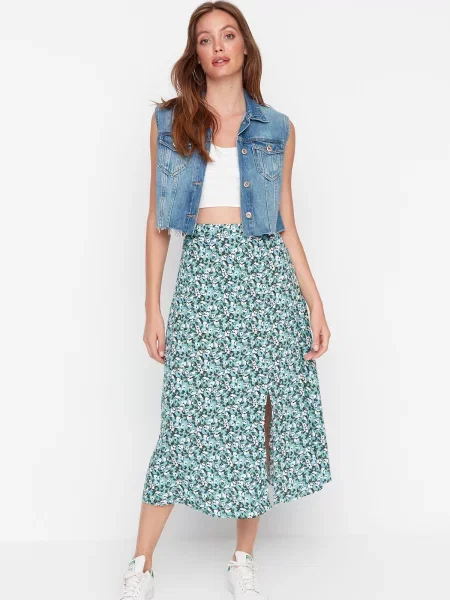 Spódnica midi Trendyol w kwiatki