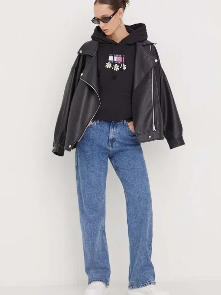 Tommy Jeans hanorac de negru