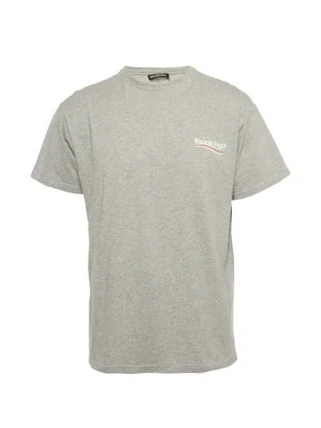 Tričko Balenciaga Pre-owned jersey s autogramem šedé