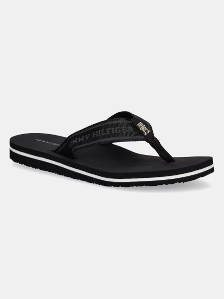 Japonke Tommy Hilfiger HILFIGER WEBBING BEACH SANDAL črna