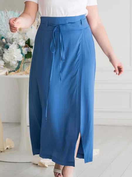 Спідниця максі RiMari віскоза/модал блакитний