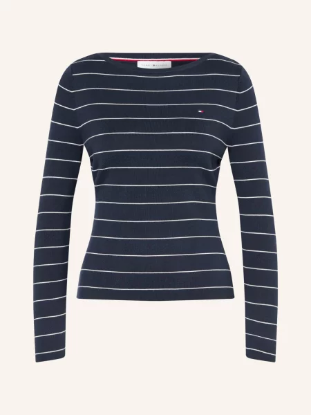 Tommy Hilfiger Tričko S Dlouhým Rukávem tmavě modrá bílá
