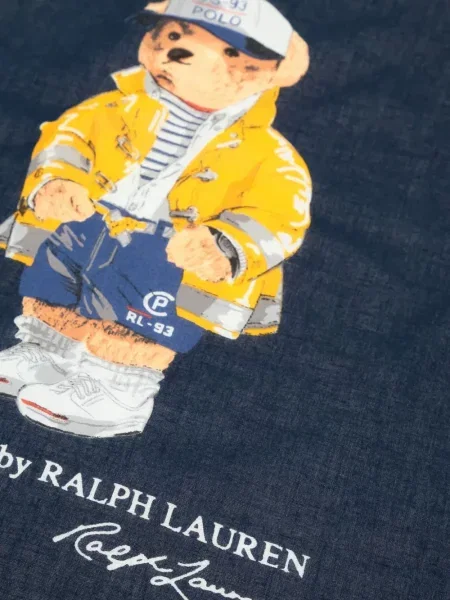 Поло тениска Polo Ralph Lauren с принт синьо