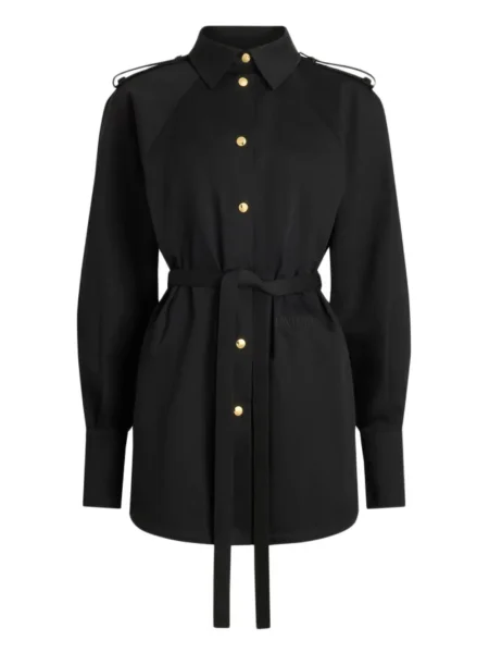 Rochie tip cămașă Patou de costum negru