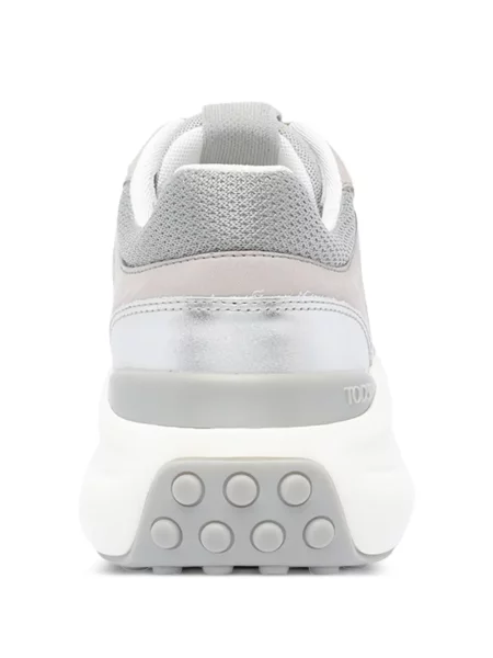 Sneakersy Tod's sznurowane na platformie koronkowe szare