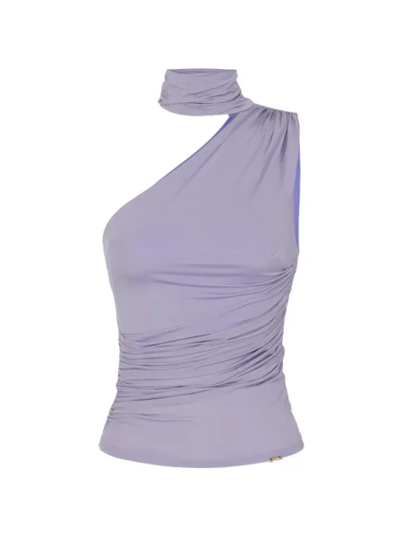 Bluză Elisabetta Franchi drapată violet