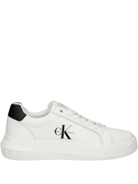 Sneakerși Calvin Klein Jeans din piele alb