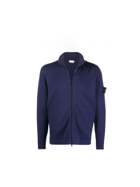 Sweter Stone Island z kamieniami ze stretchu niebieski