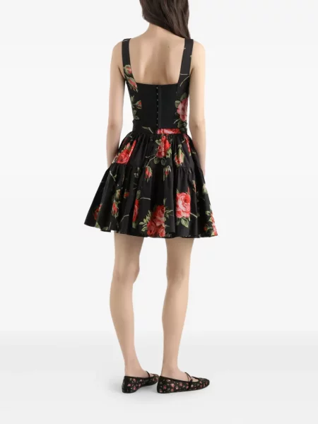 Fusta mini Dolce & Gabbana cu model floral negru