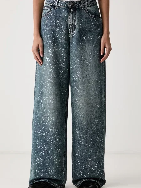 Eleh blugi wide leg pentru femei albastru