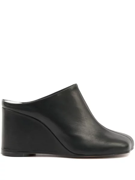 Papuci tip mules Mm6 Maison Margiela din piele negru